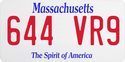 MA license plate 644VR9