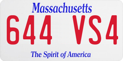 MA license plate 644VS4