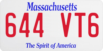 MA license plate 644VT6