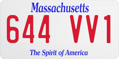 MA license plate 644VV1