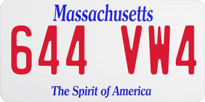MA license plate 644VW4