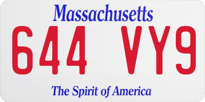 MA license plate 644VY9
