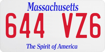 MA license plate 644VZ6
