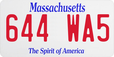 MA license plate 644WA5