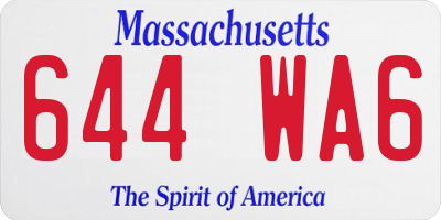 MA license plate 644WA6