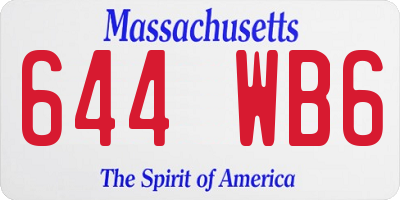 MA license plate 644WB6