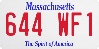 MA license plate 644WF1