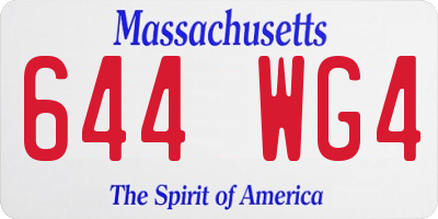 MA license plate 644WG4