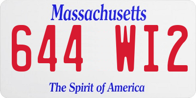 MA license plate 644WI2