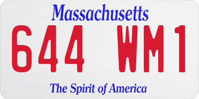 MA license plate 644WM1