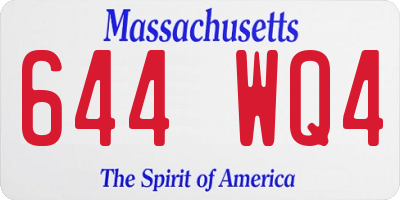 MA license plate 644WQ4