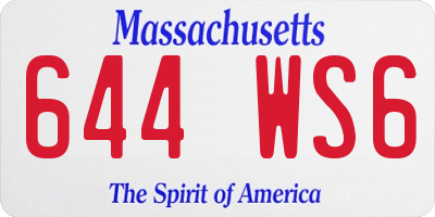 MA license plate 644WS6