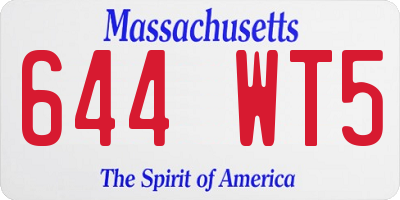 MA license plate 644WT5