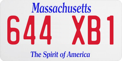 MA license plate 644XB1