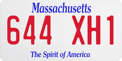 MA license plate 644XH1