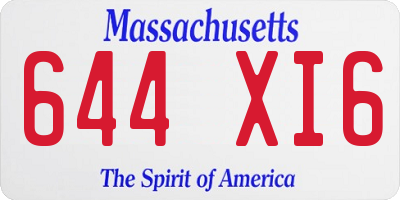 MA license plate 644XI6