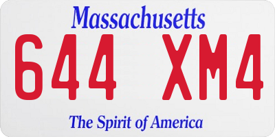 MA license plate 644XM4