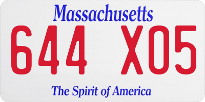 MA license plate 644XO5