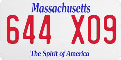 MA license plate 644XO9