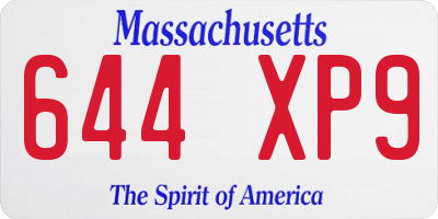 MA license plate 644XP9