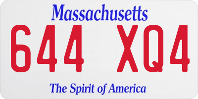 MA license plate 644XQ4