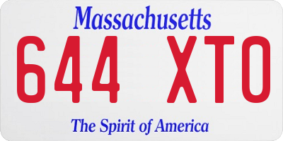 MA license plate 644XT0