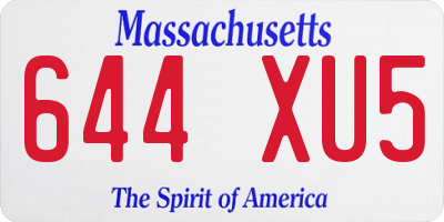 MA license plate 644XU5