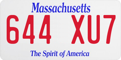 MA license plate 644XU7