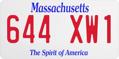 MA license plate 644XW1