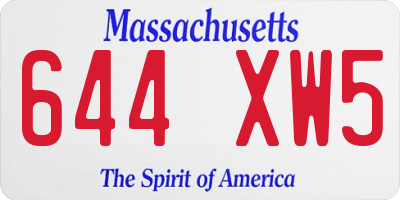 MA license plate 644XW5