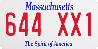 MA license plate 644XX1