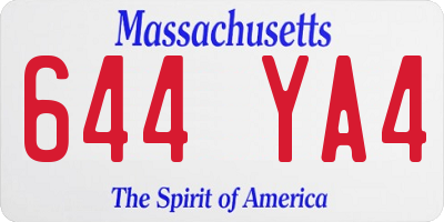 MA license plate 644YA4