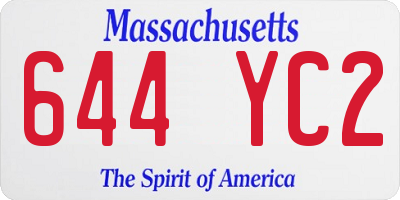 MA license plate 644YC2