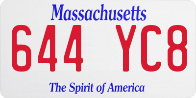 MA license plate 644YC8