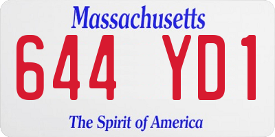 MA license plate 644YD1