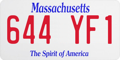 MA license plate 644YF1
