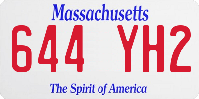 MA license plate 644YH2