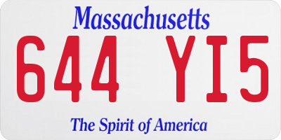 MA license plate 644YI5