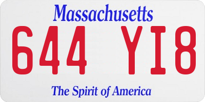 MA license plate 644YI8