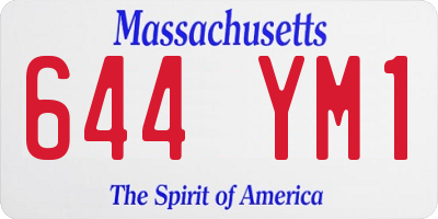 MA license plate 644YM1