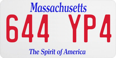 MA license plate 644YP4