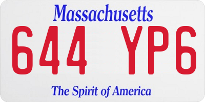 MA license plate 644YP6