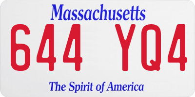 MA license plate 644YQ4