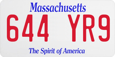 MA license plate 644YR9