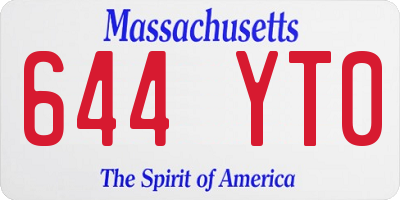 MA license plate 644YT0