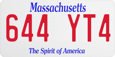 MA license plate 644YT4