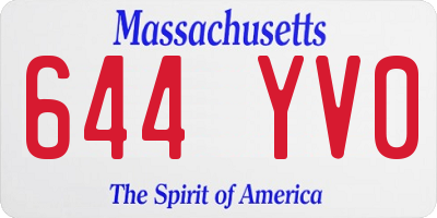 MA license plate 644YV0