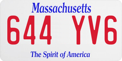 MA license plate 644YV6