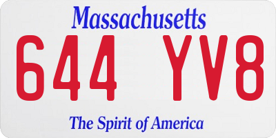 MA license plate 644YV8