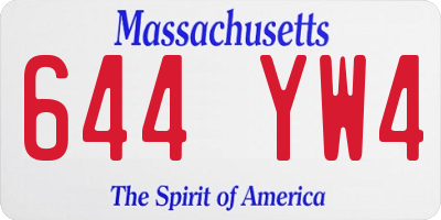 MA license plate 644YW4